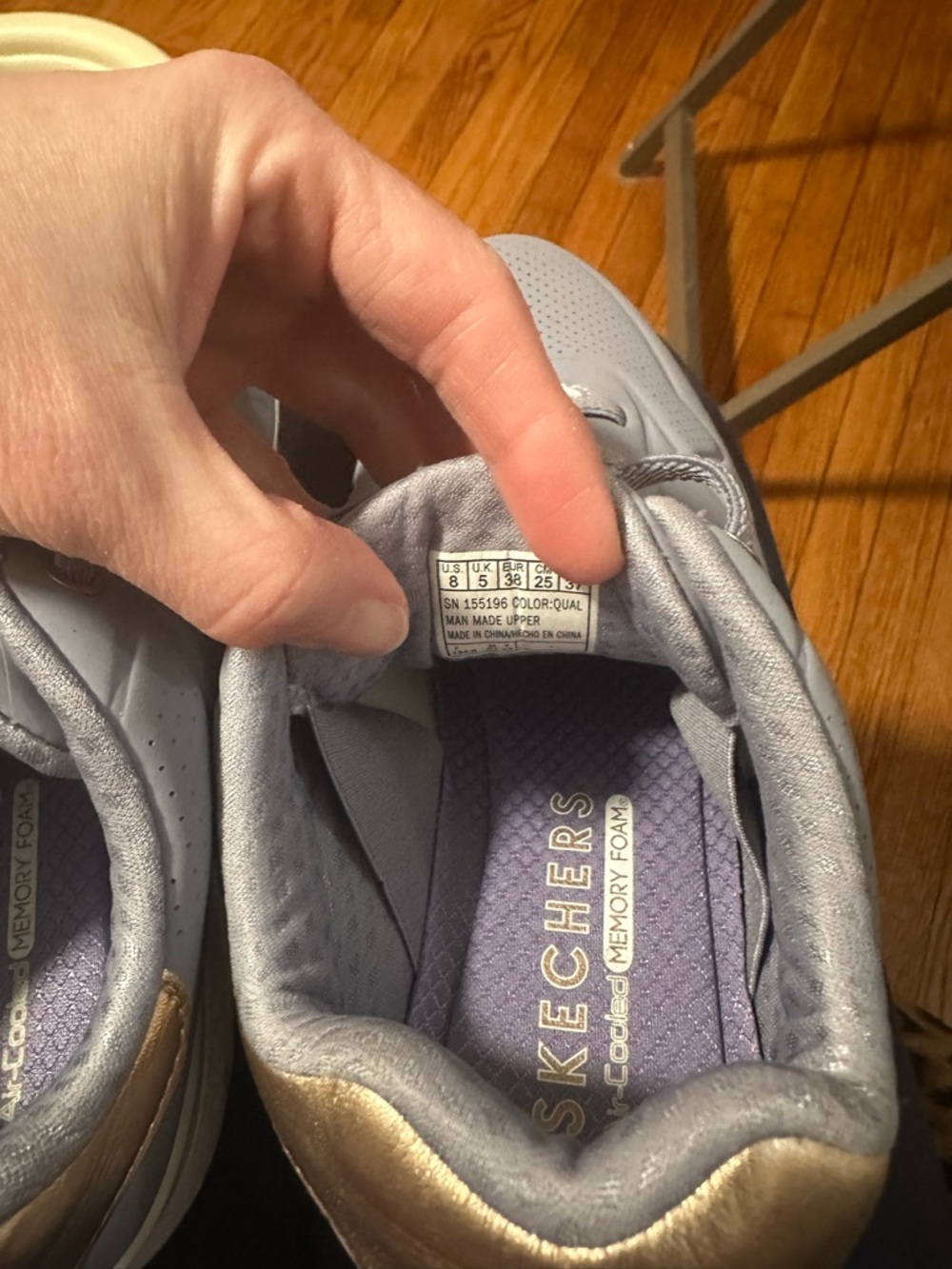 Skechers Silver and Purple Slip-On Sneakers